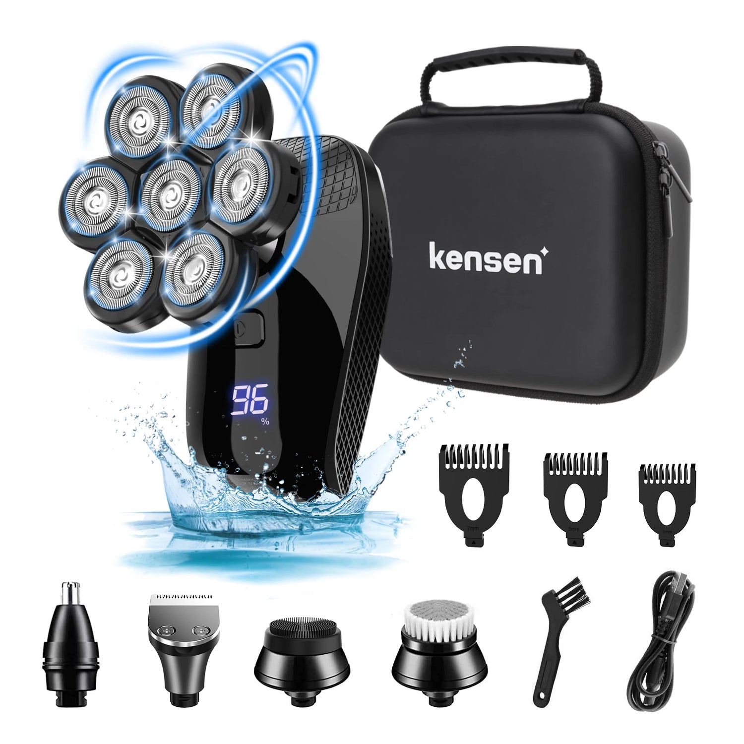 S8 Electric Head Shavers for Men 7D Floating Cutter Rechargeable IPX6 Waterproof Beard Trimmer Bald Head Shaving Machine